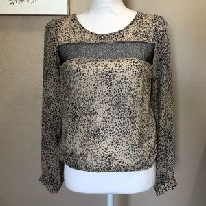 Sparkle & Fade Sheer Leopard Print Top S